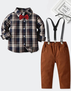 Steven Bow Shirt & Pinafore Pants