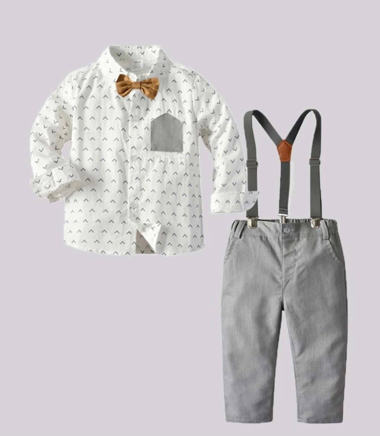 Staley Jr. Bow Shirt & Suspender Pants