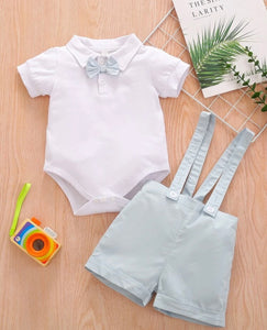 Baby Jay Bow Polo & Bodysuit Suspender